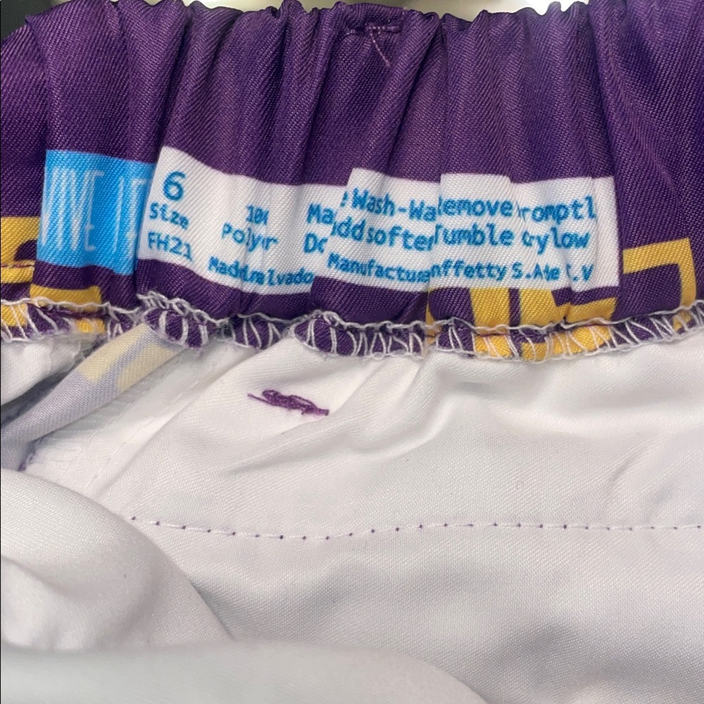 LSU Kids Purple Shorts - Size 6 - Picture 4 of 4